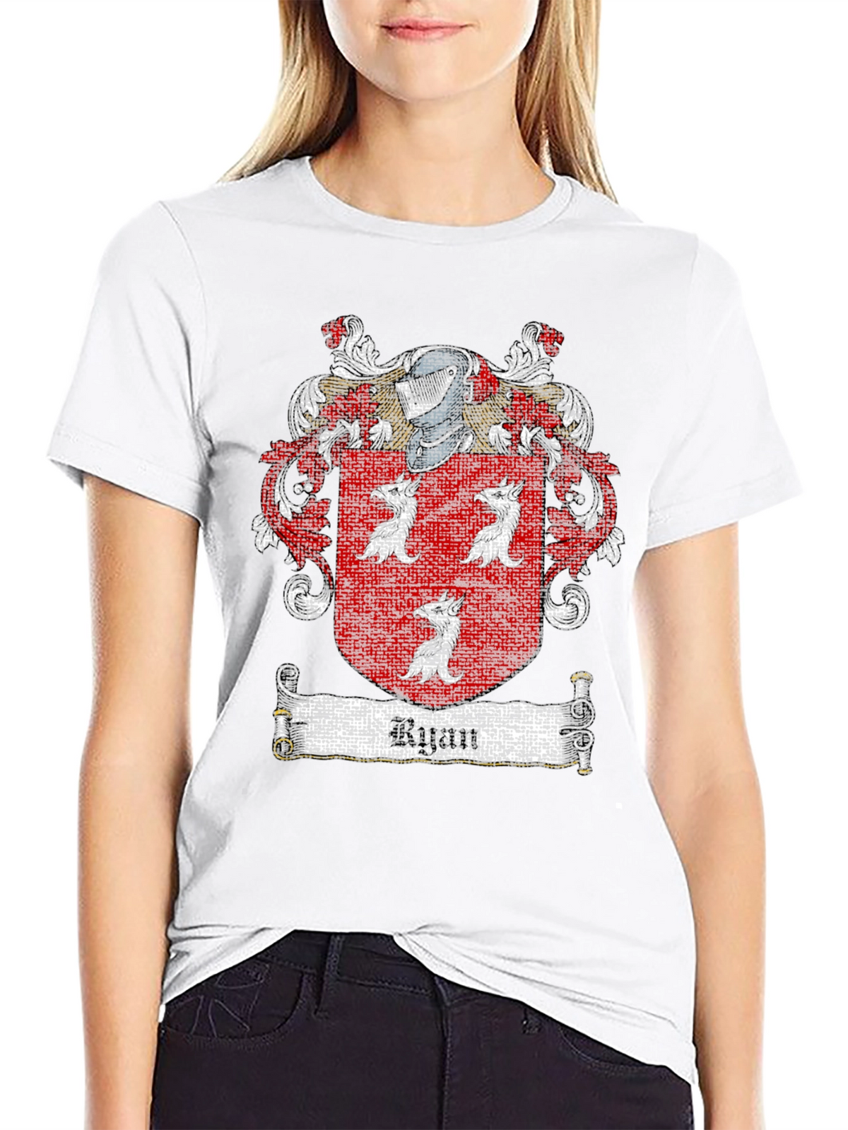 Ryan Family Crest Black T-Shirt