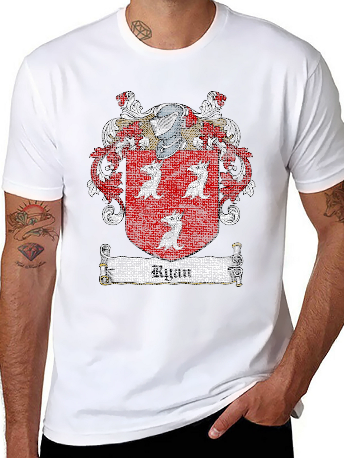 Ryan Family Crest Black T-Shirt