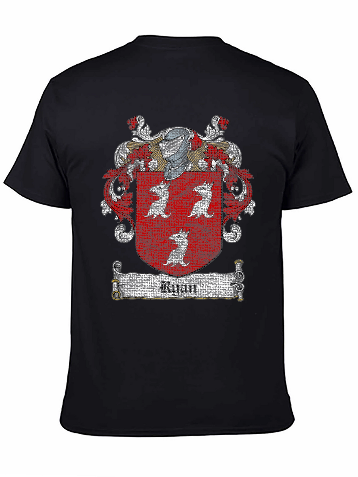 Ryan Family Crest Black T-Shirt