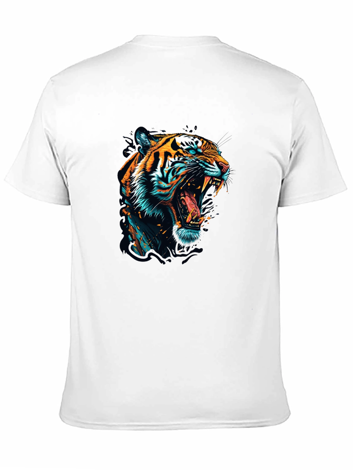 Roaring Tiger Graphic Print Black T-Shirt