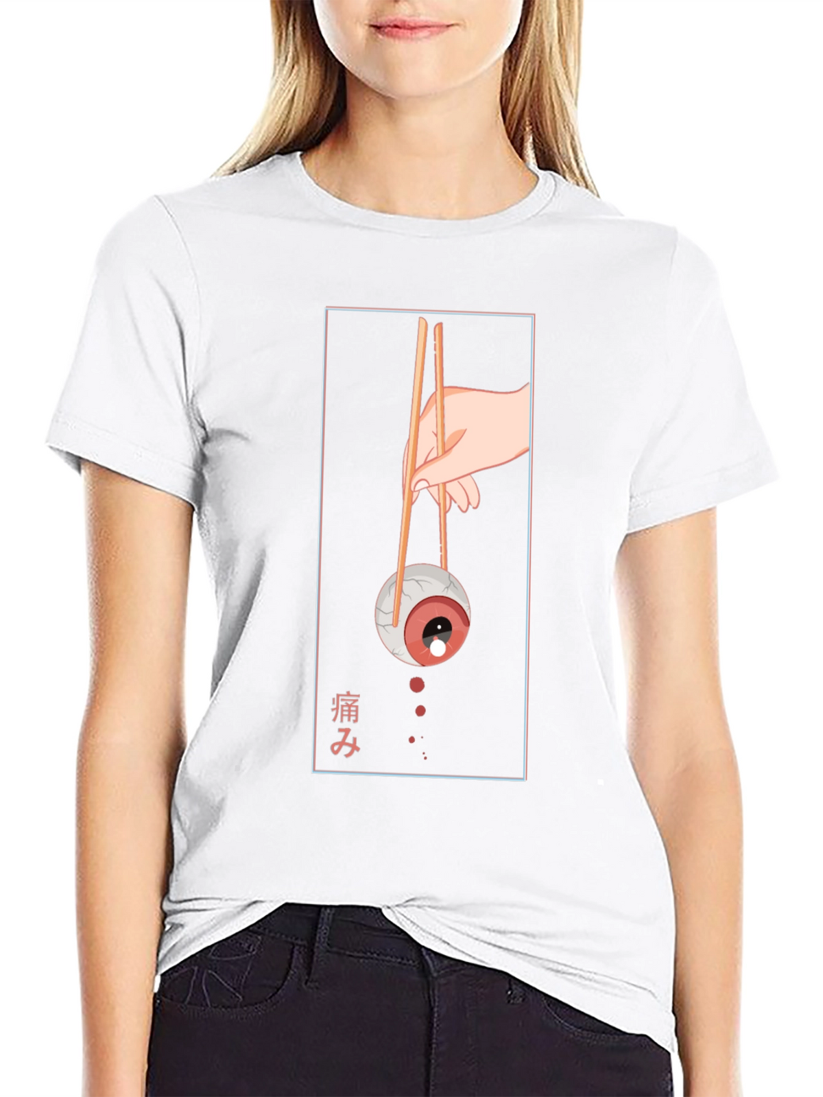 Graphic Print Crew Neck T-Shirt - Eye Sushi