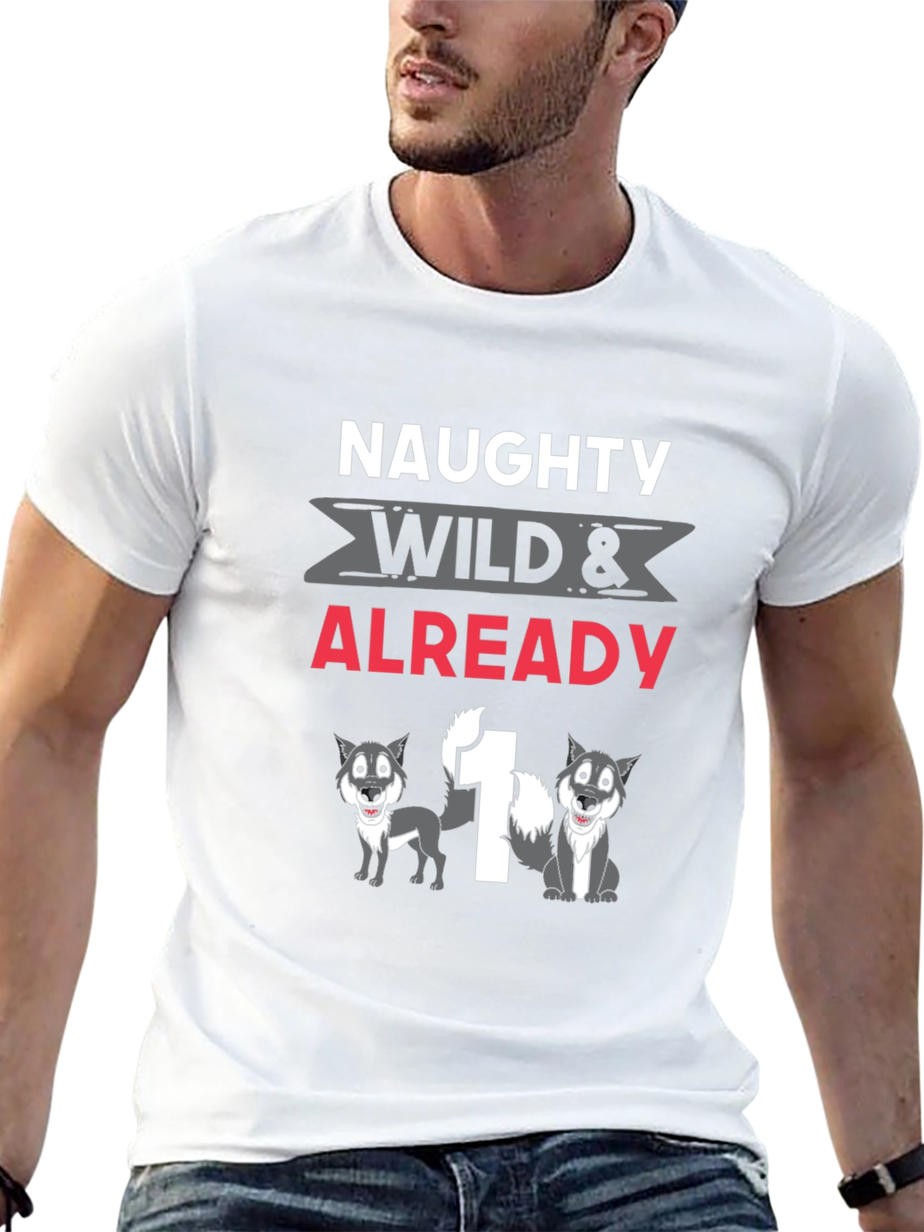 Naughty Wild & Already 1 Wolf Birthday T-Shirt