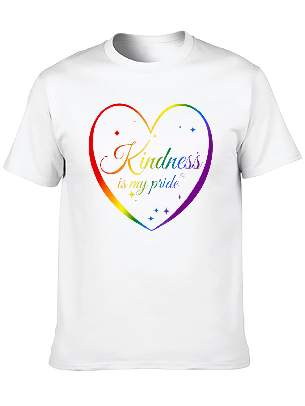 Kindness Pride Rainbow Heart Graphic Tee - Black