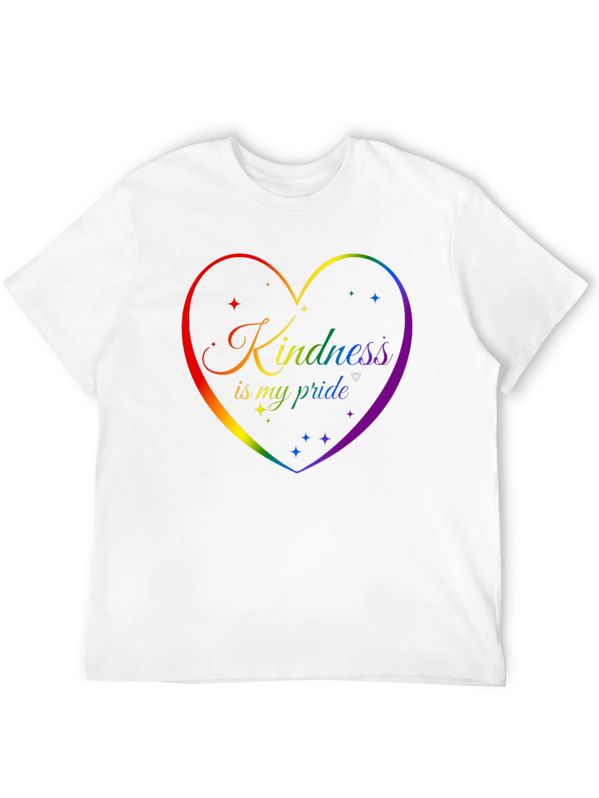 Kindness Pride Rainbow Heart Graphic Tee - Black