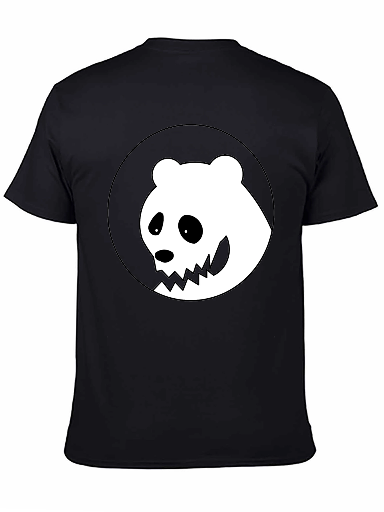 Spooky Panda Graphic Tee - Black Cotton T-Shirt