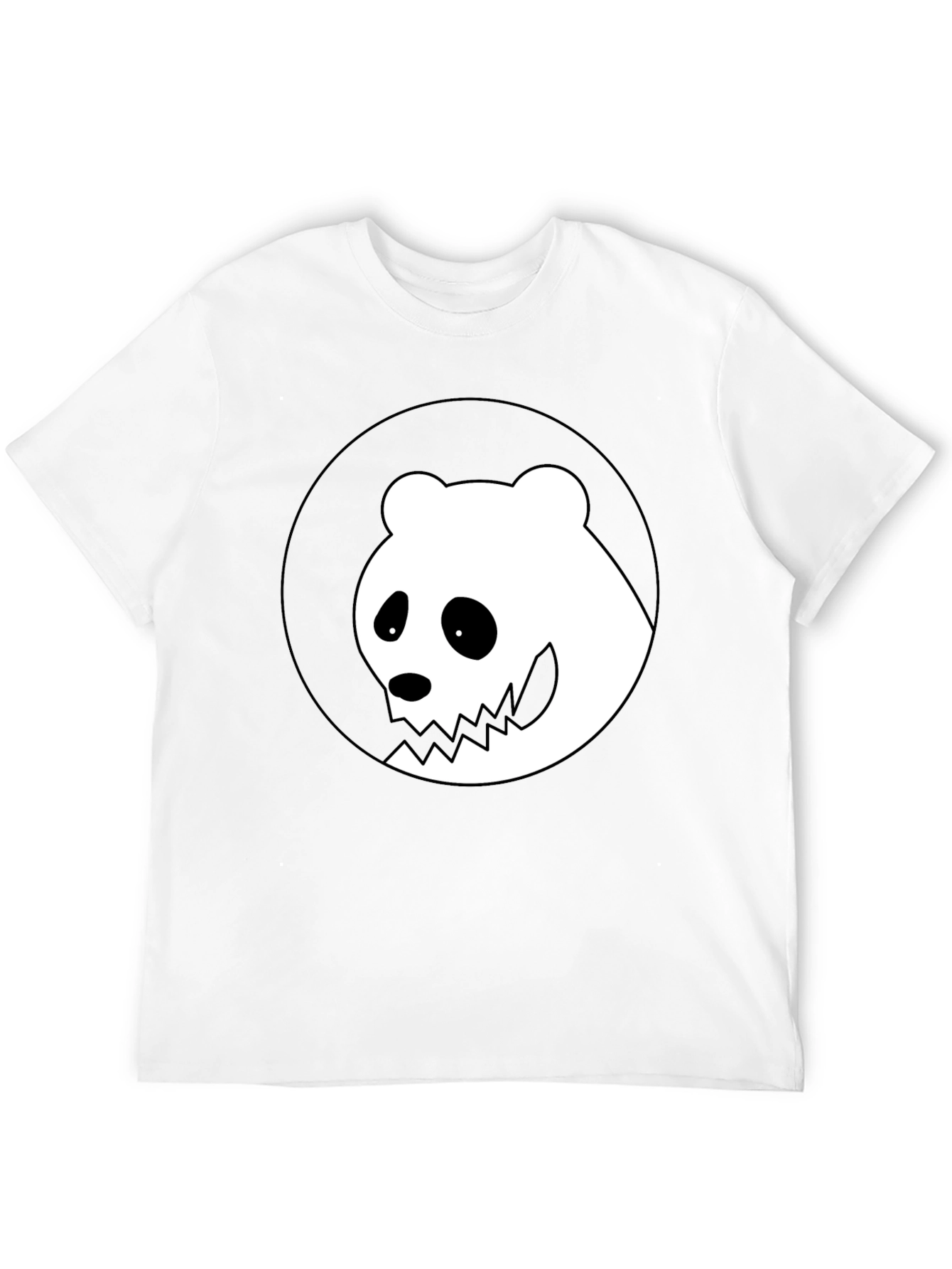 Spooky Panda Graphic Tee - Black Cotton T-Shirt