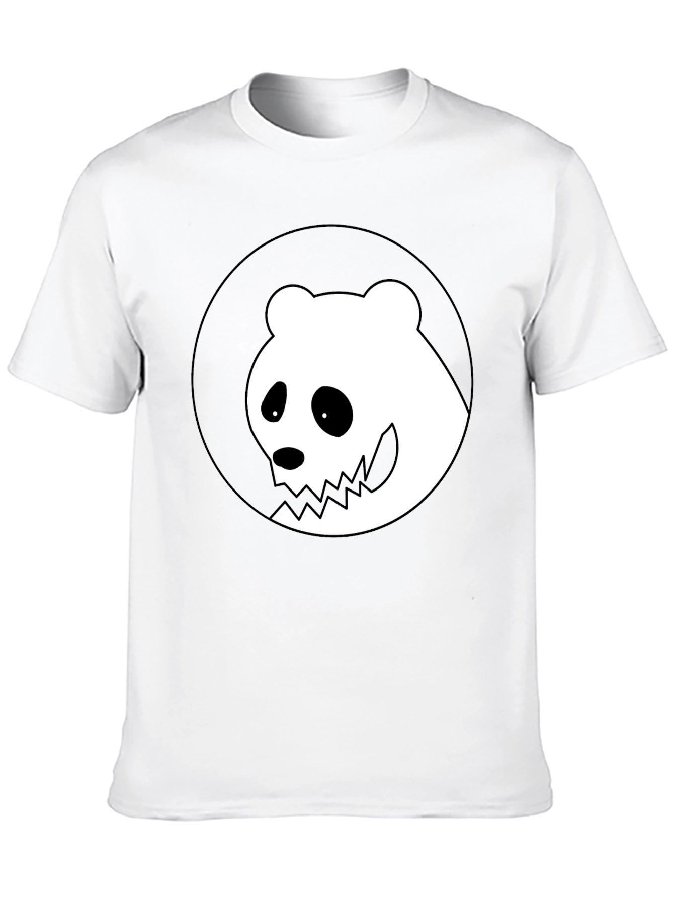 Spooky Panda Graphic Tee - Black Cotton T-Shirt