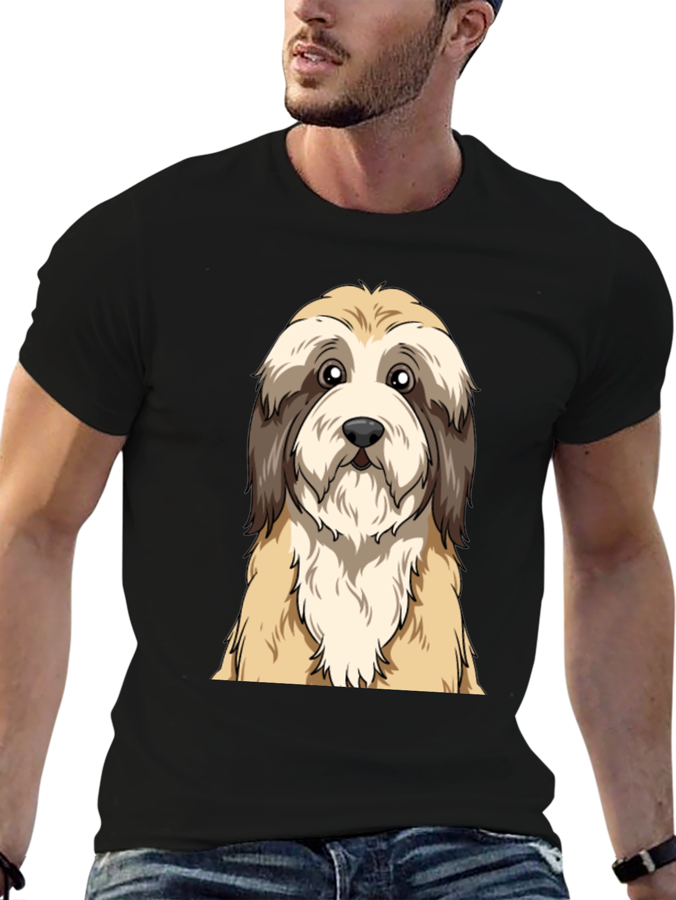 Cute Dog Graphic Tee - Unisex Black T-Shirt