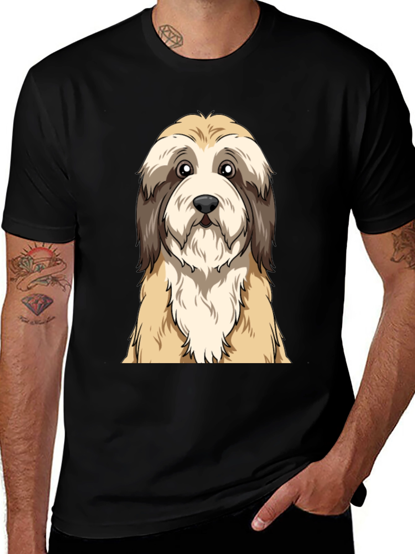 Cute Dog Graphic Tee - Unisex Black T-Shirt