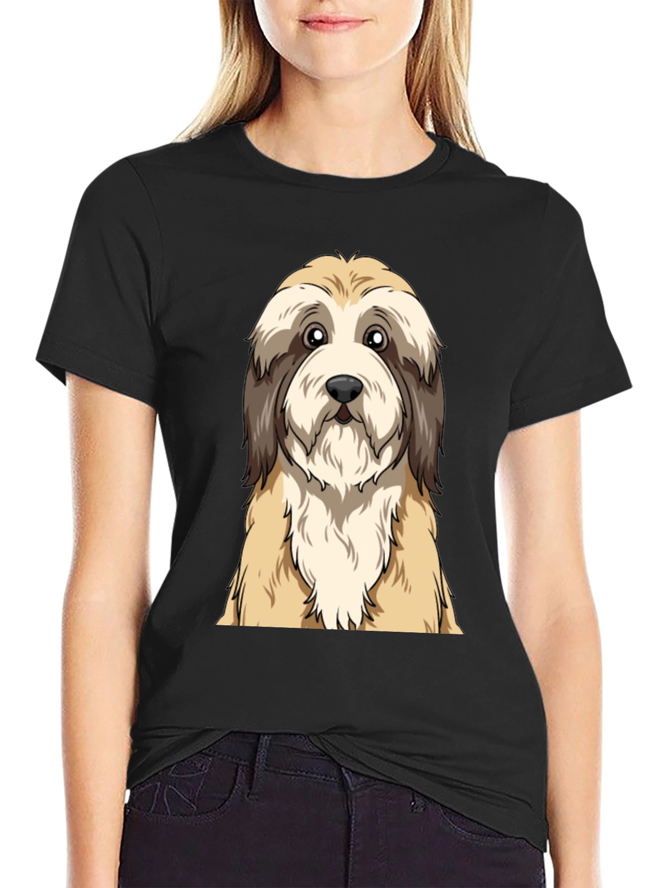 Cute Dog Graphic Tee - Unisex Black T-Shirt