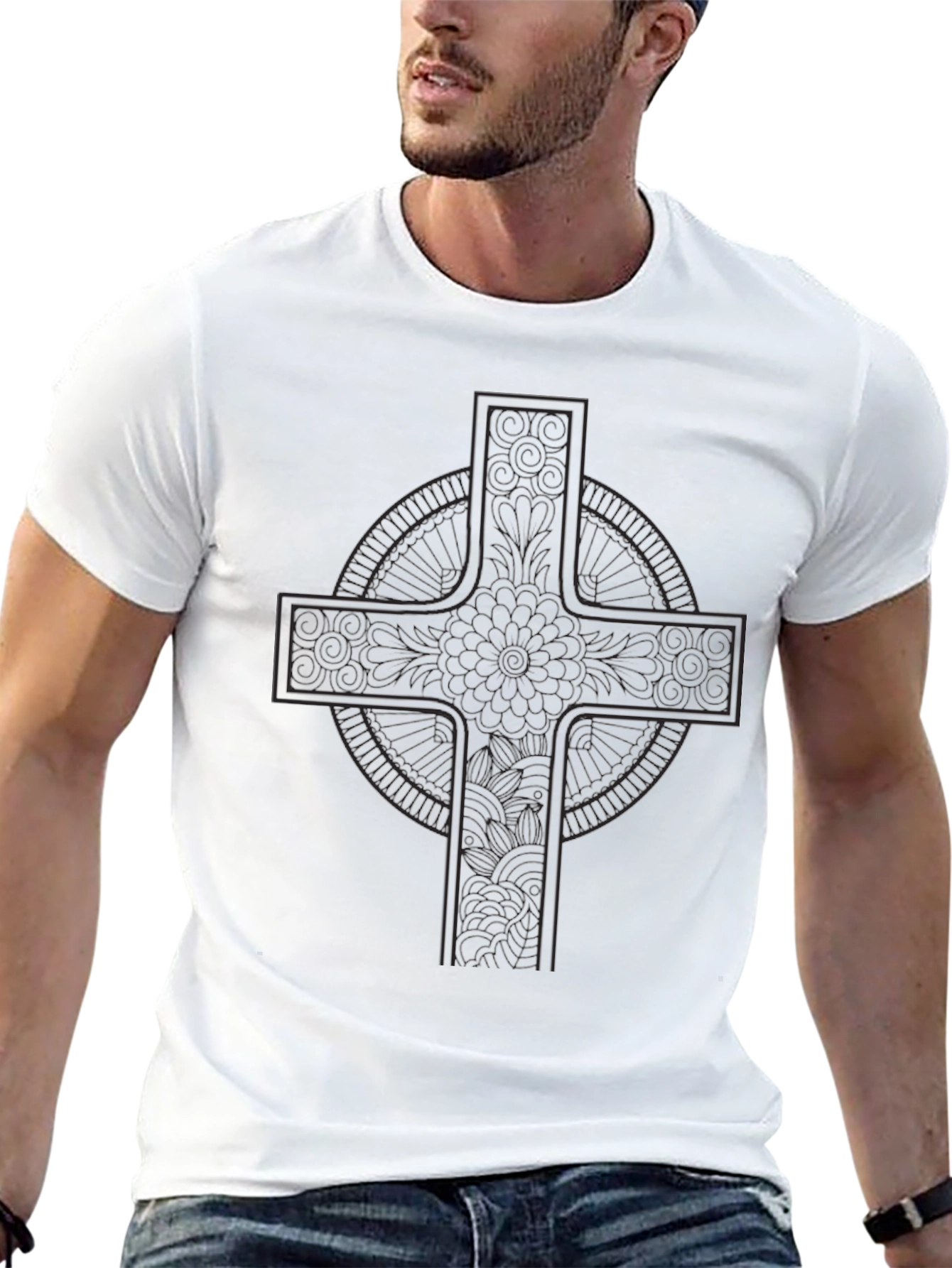 Dark Celtic Cross Graphic T-Shirt