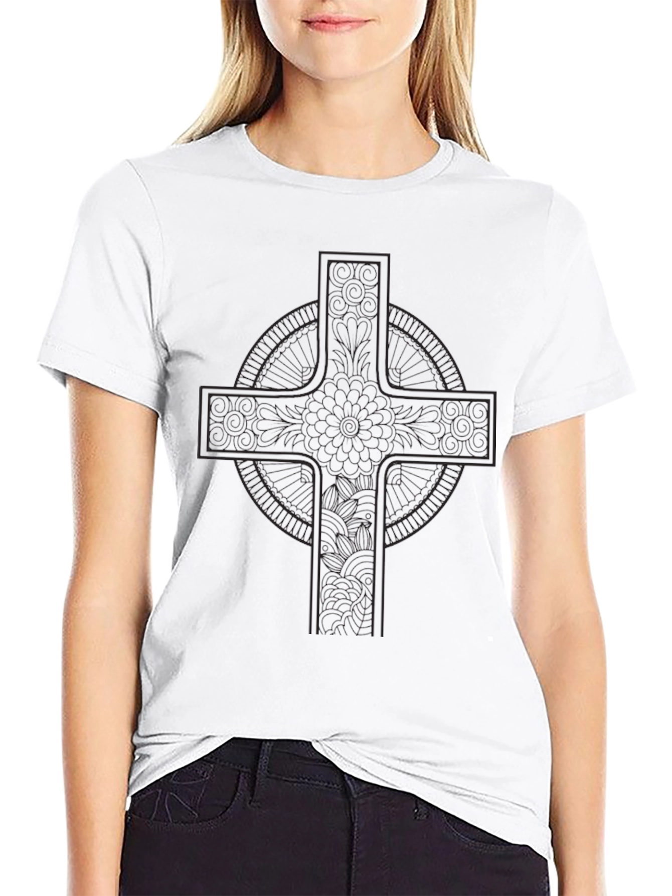 Dark Celtic Cross Graphic T-Shirt