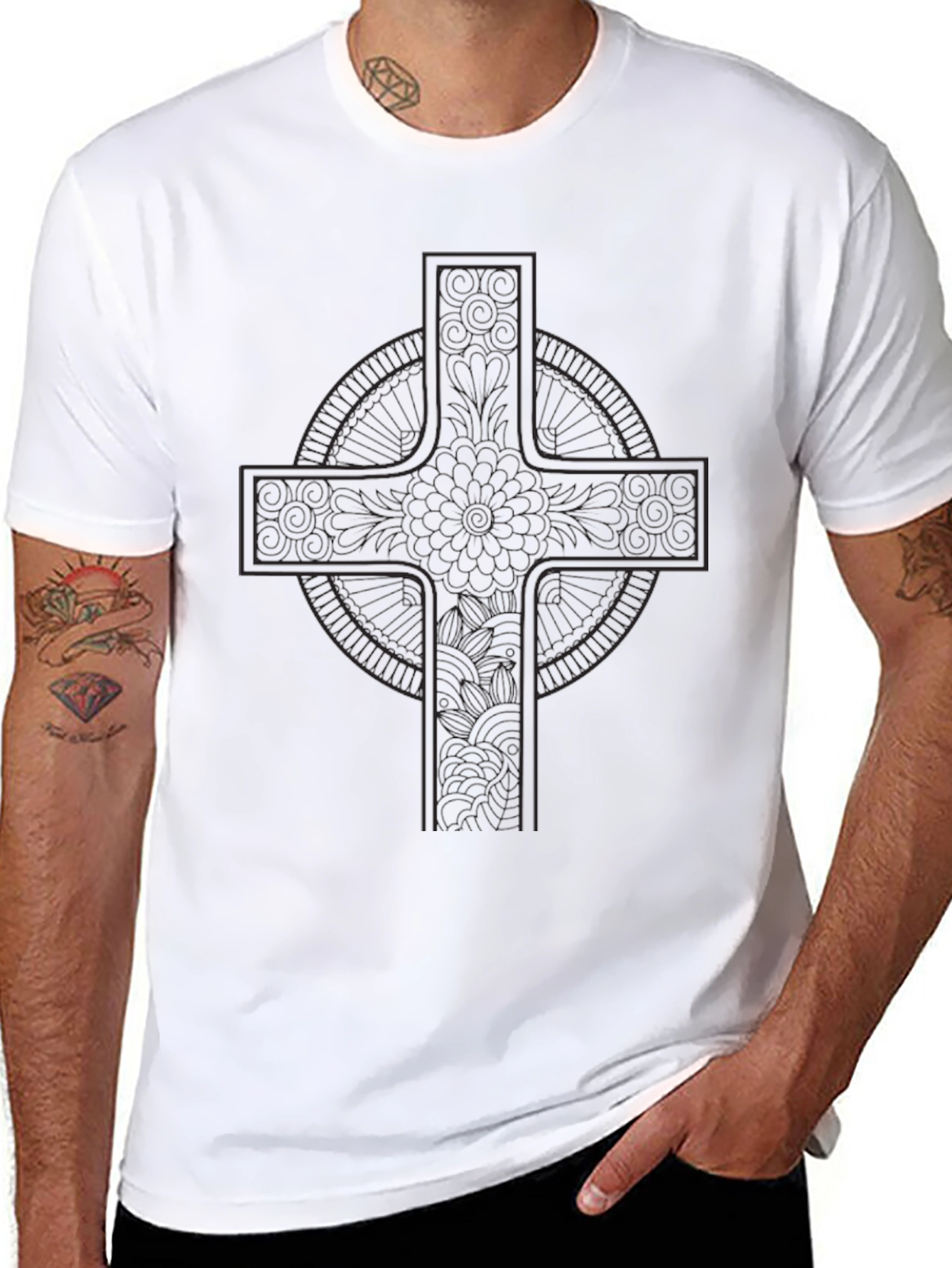 Dark Celtic Cross Graphic T-Shirt