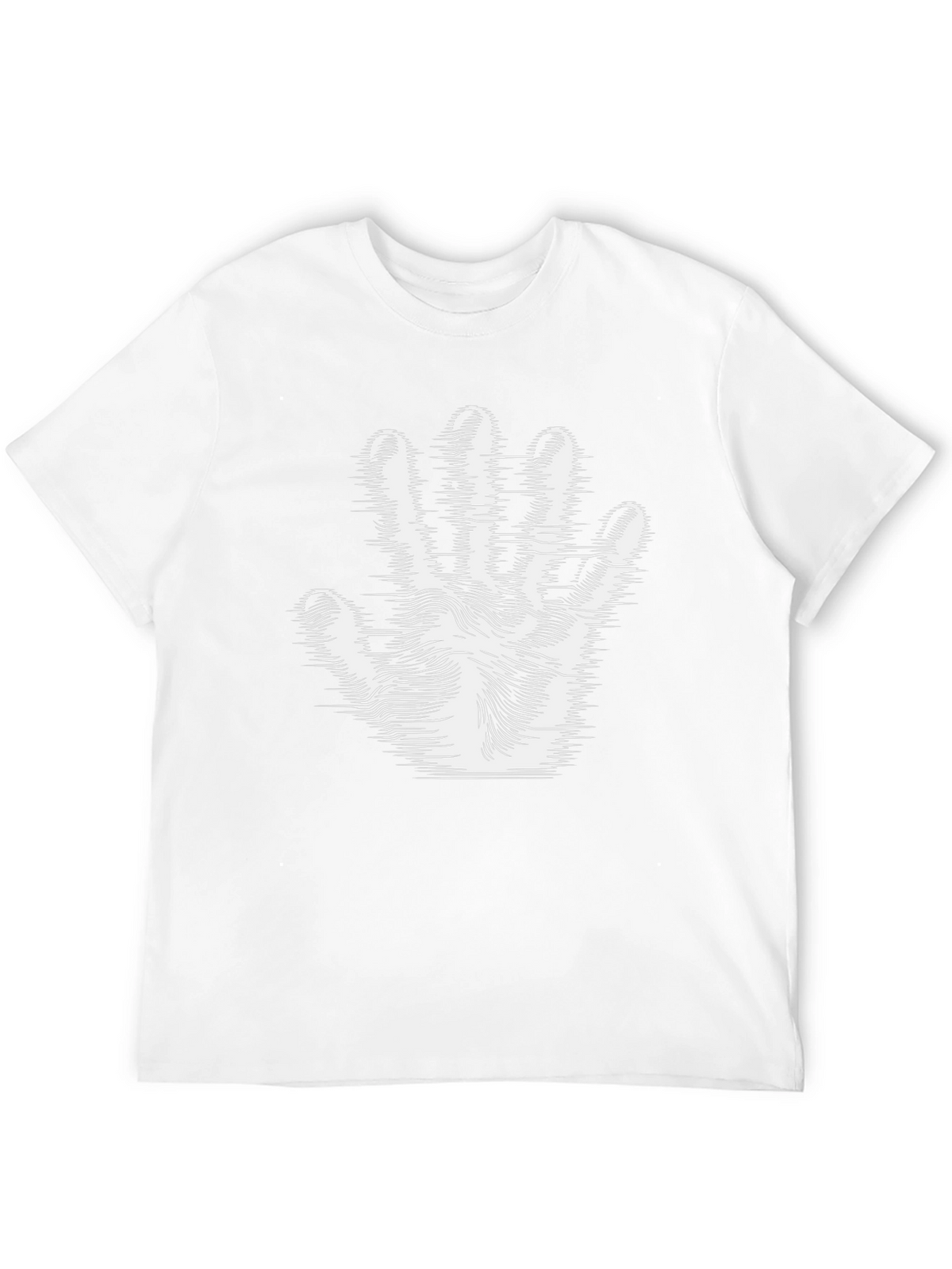 Optical Illusion Hand Print Black T-Shirt