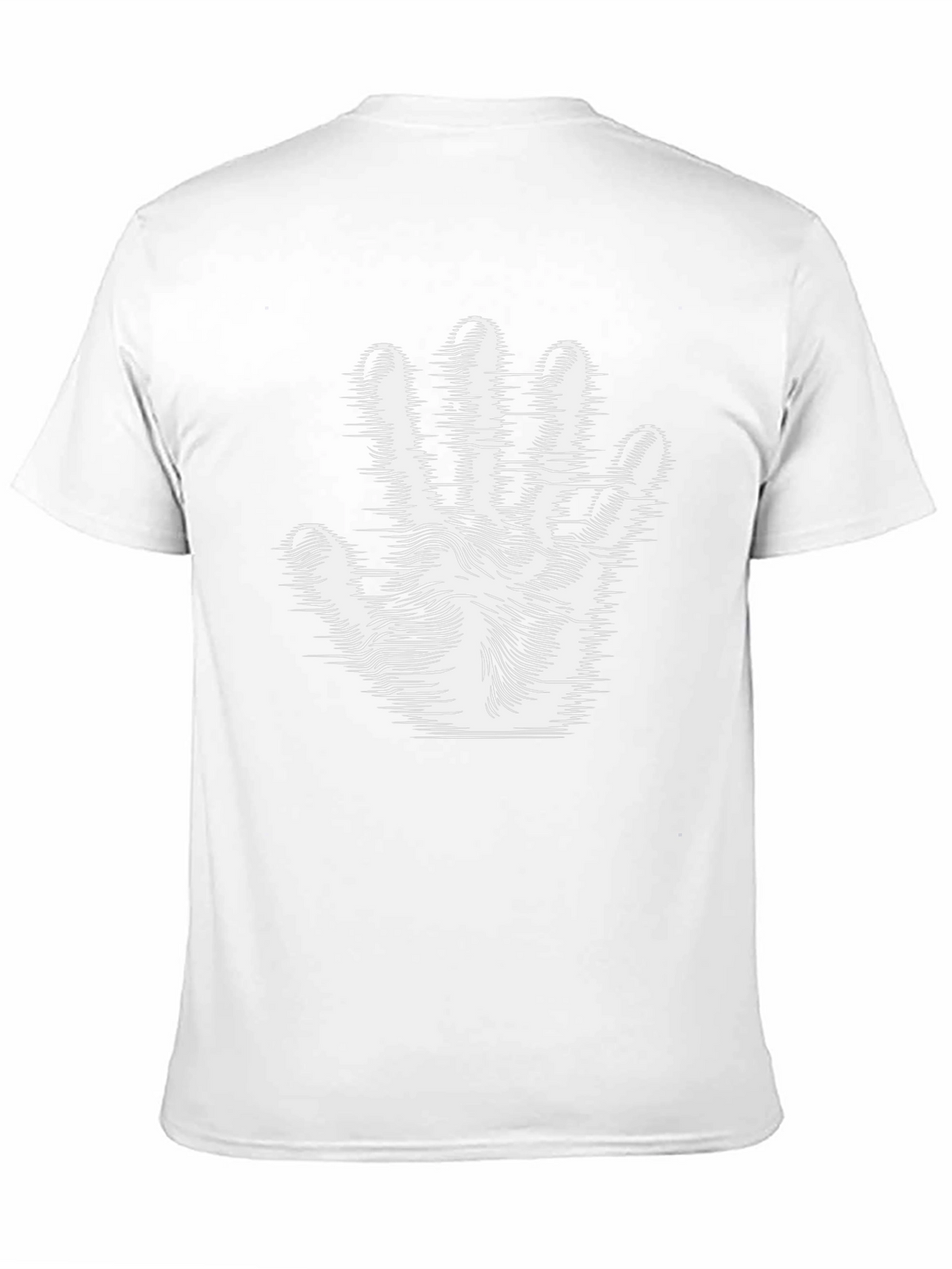 Optical Illusion Hand Print Black T-Shirt