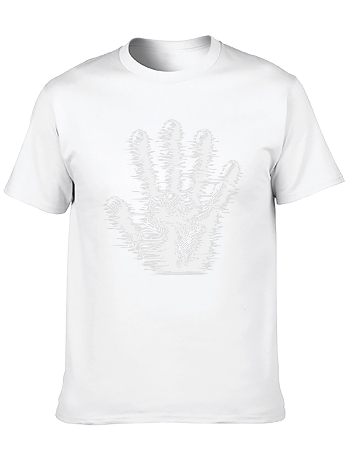Optical Illusion Hand Print Black T-Shirt