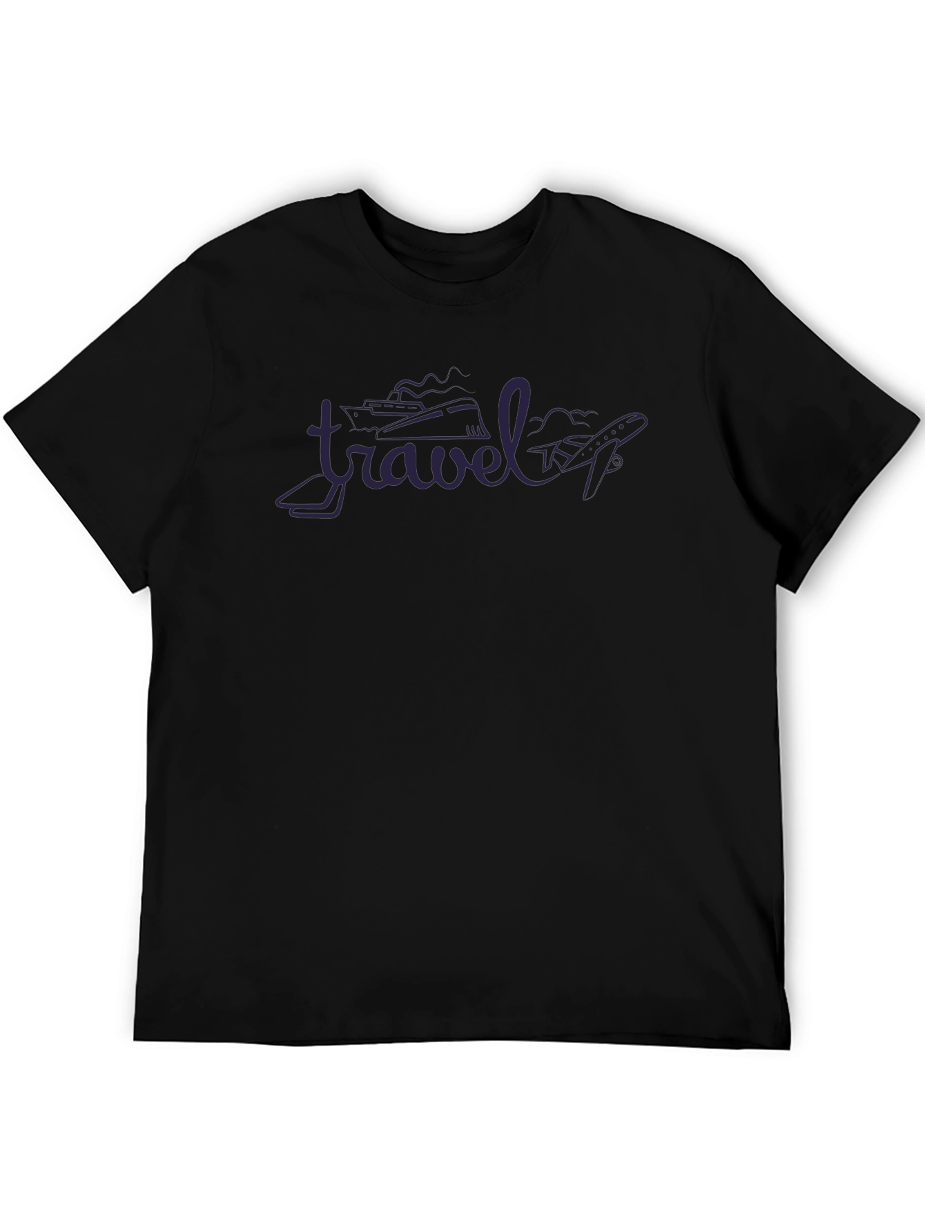 Travel Design Black Crew Neck T-Shirt