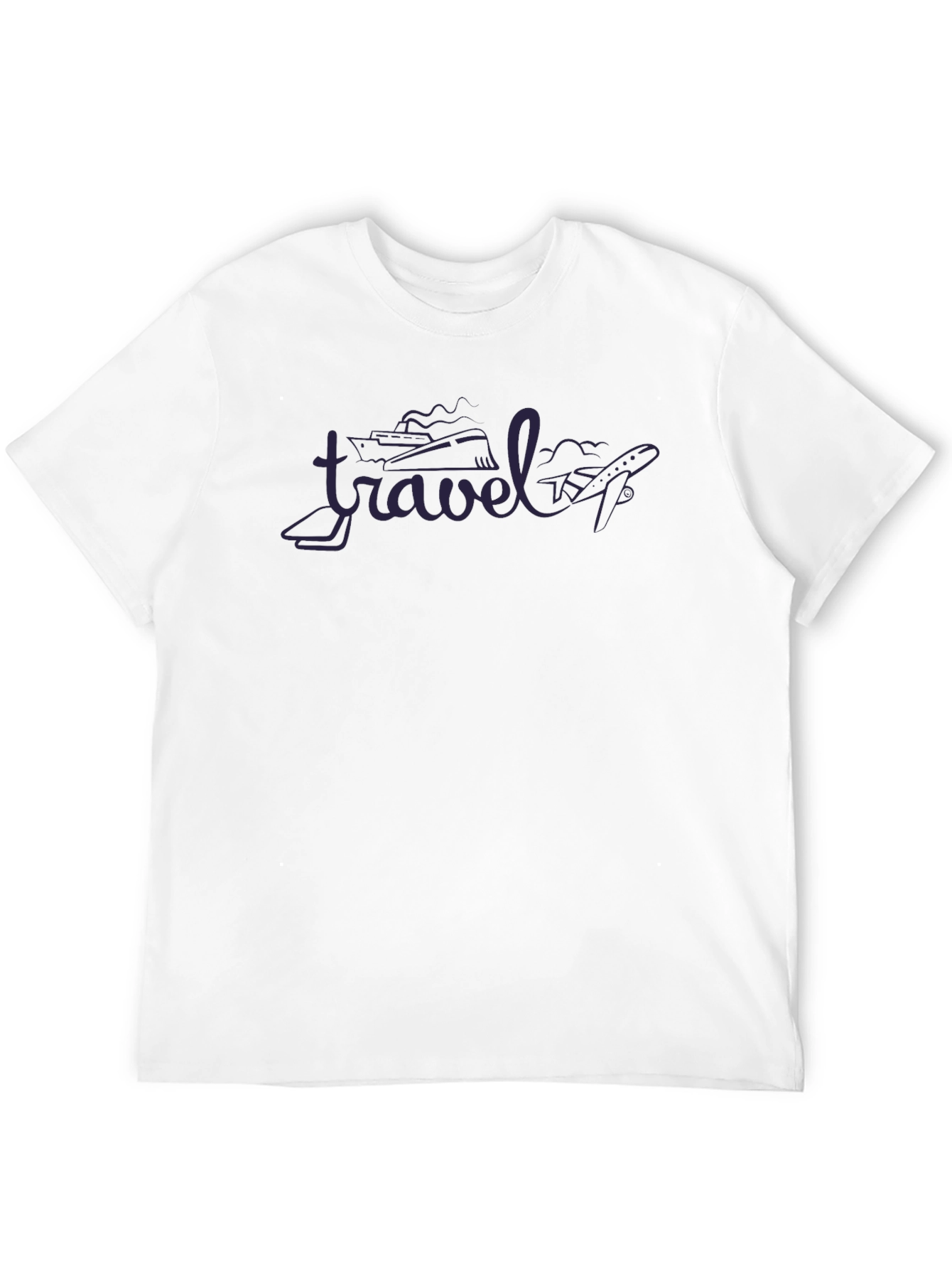 Travel Design Black Crew Neck T-Shirt