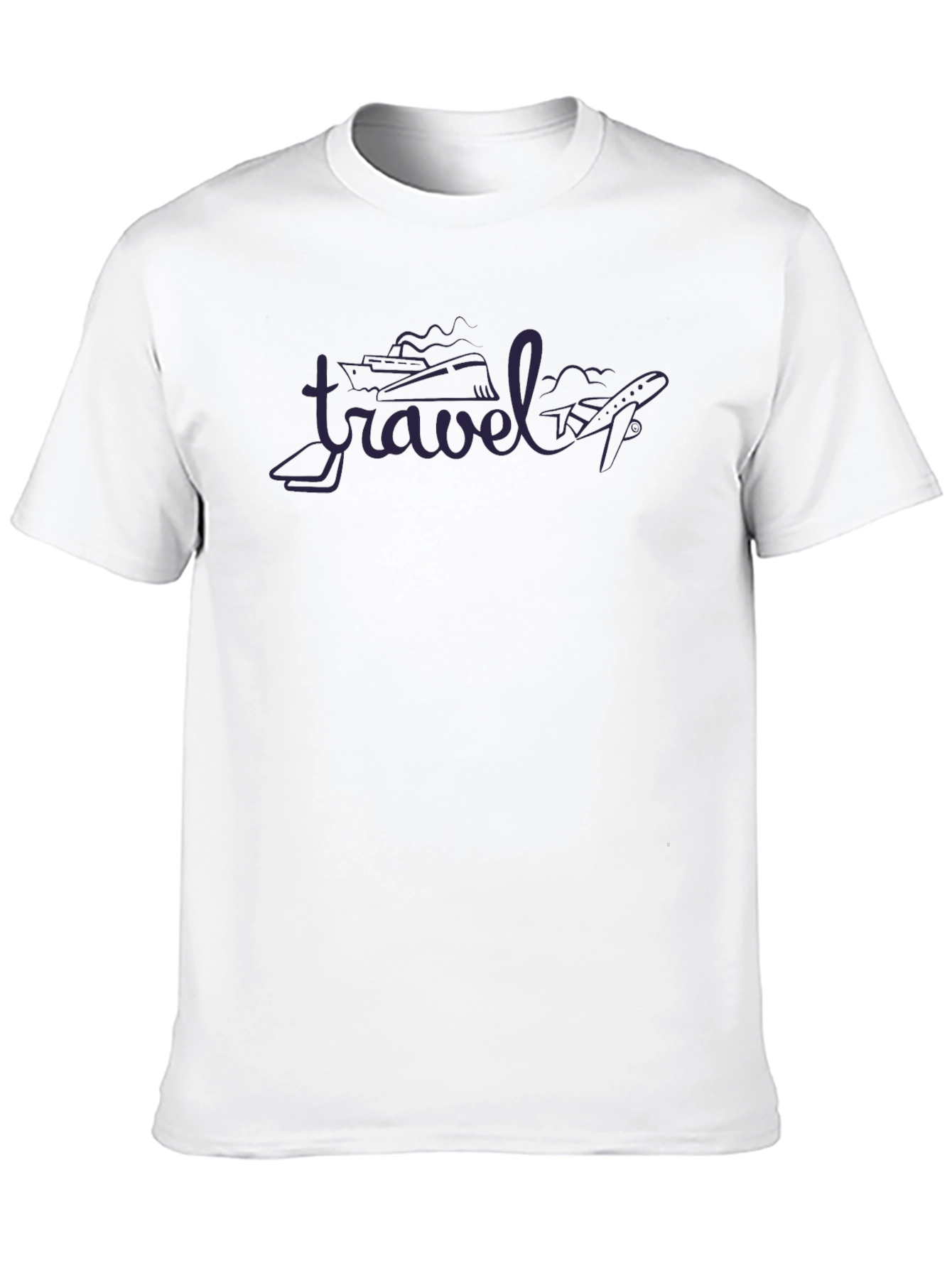Travel Design Black Crew Neck T-Shirt