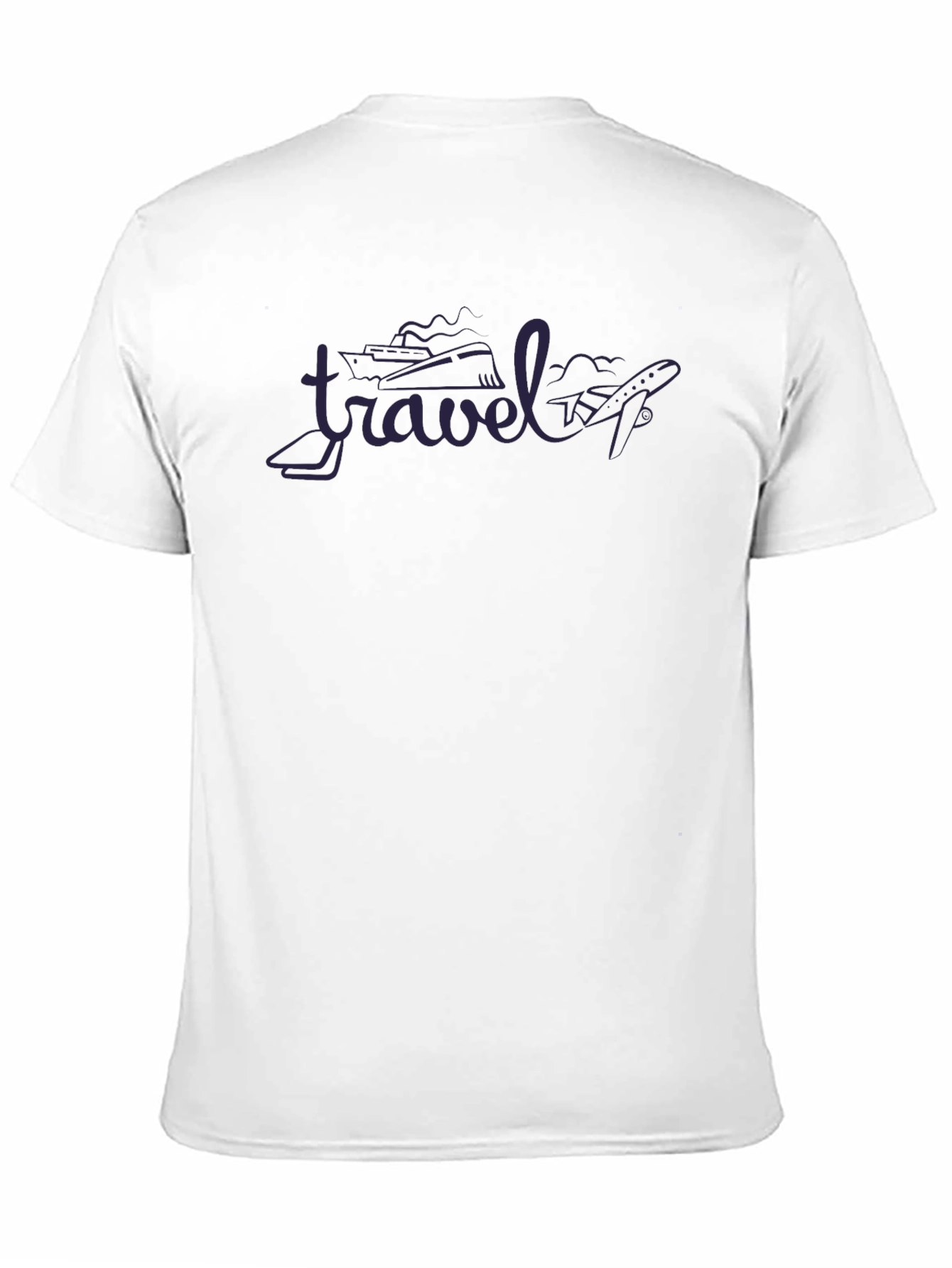 Travel Design Black Crew Neck T-Shirt