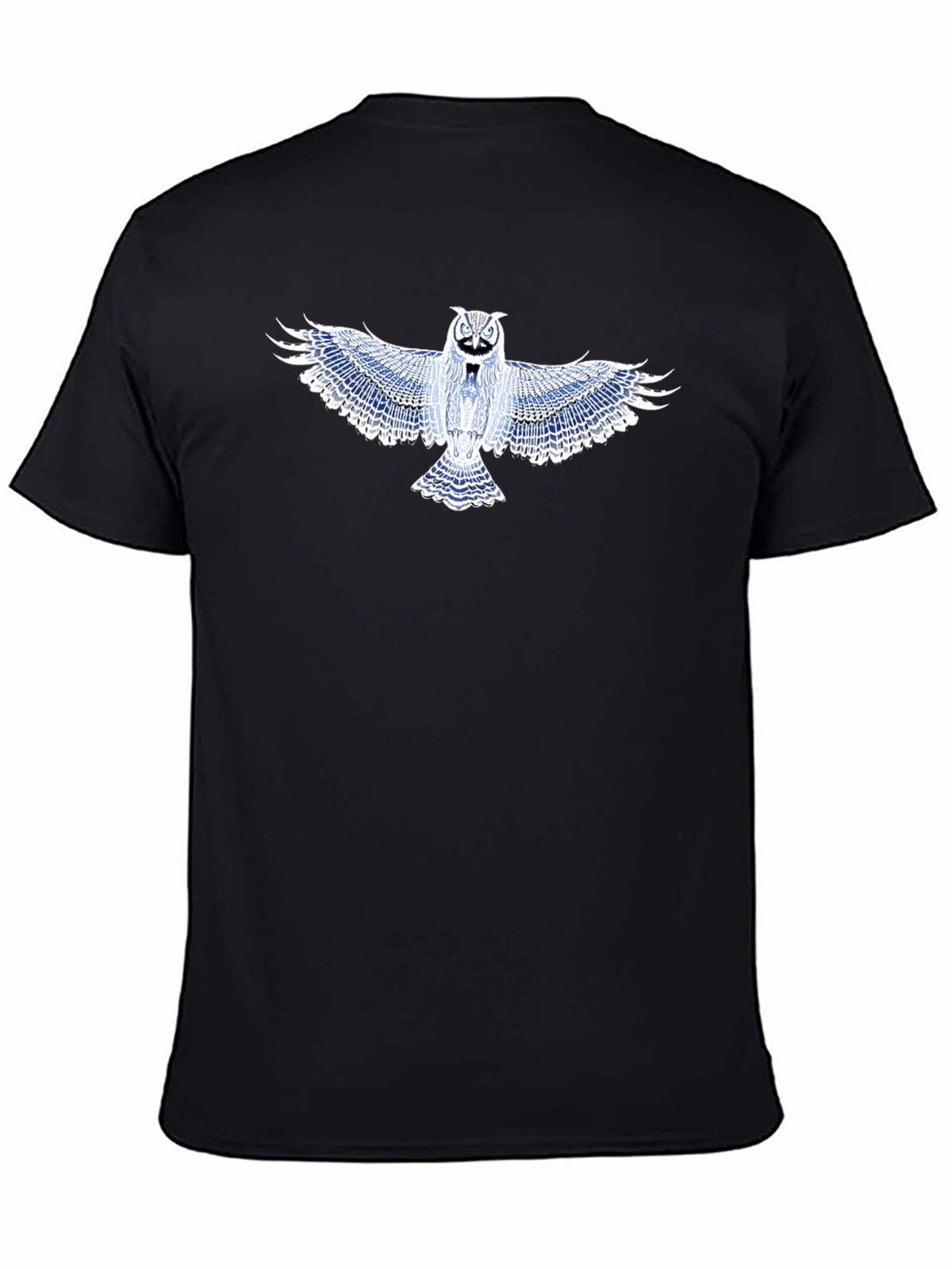 Owl Graphic T-Shirt - Black Cotton Blend