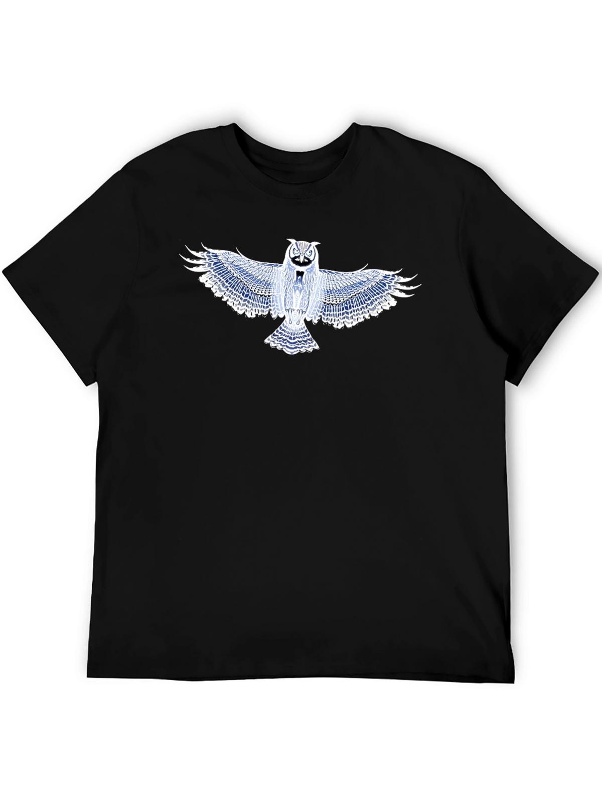 Owl Graphic T-Shirt - Black Cotton Blend