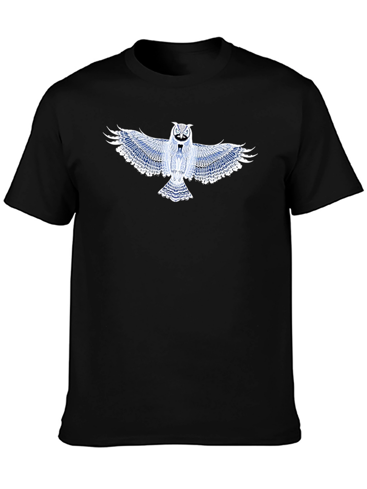 Owl Graphic T-Shirt - Black Cotton Blend