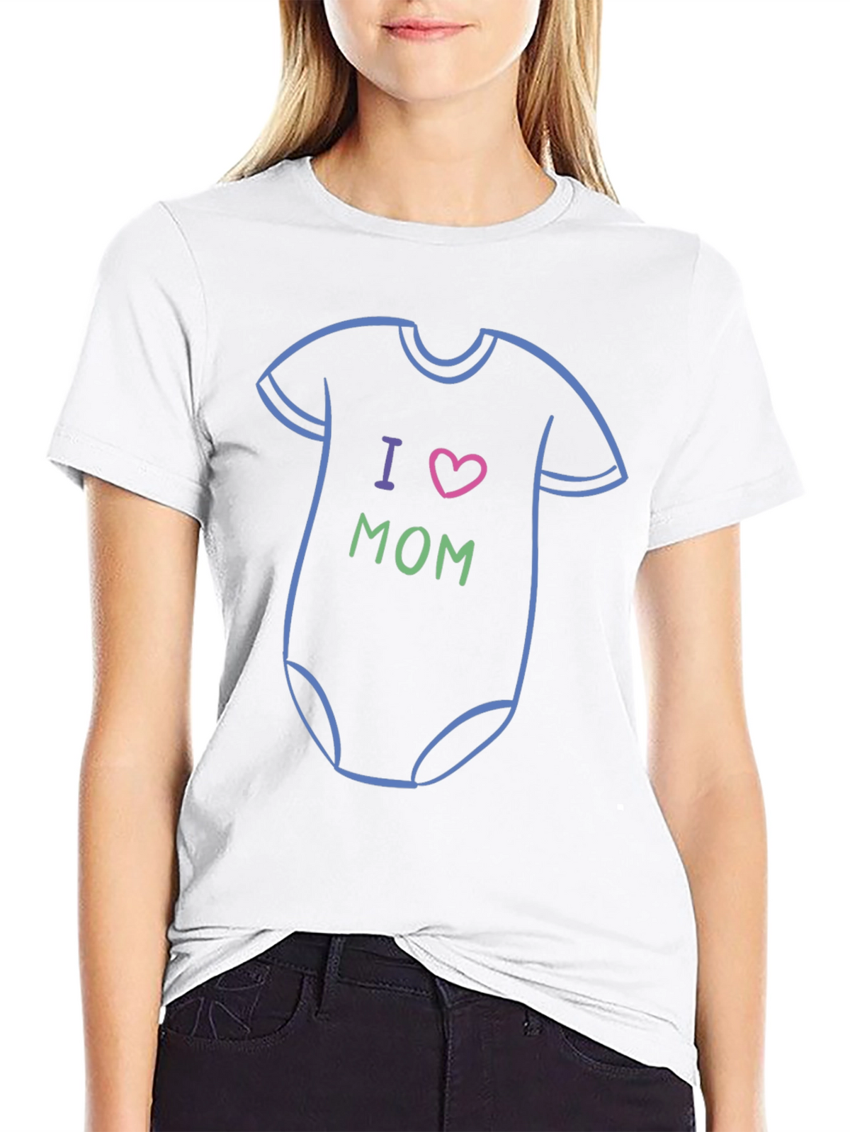 I Heart Mom Baby Onesie T-Shirt - Black