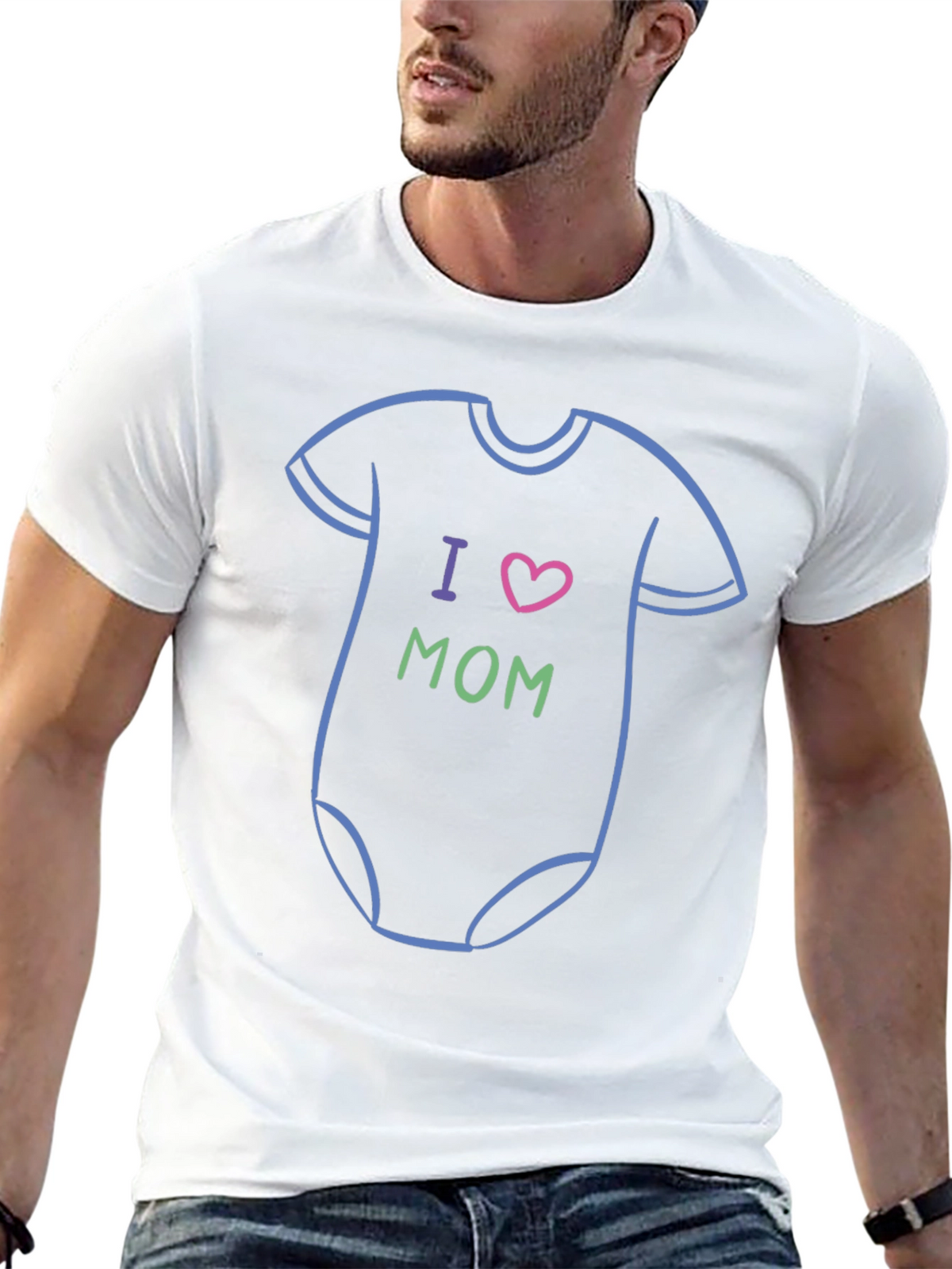 I Heart Mom Baby Onesie T-Shirt - Black