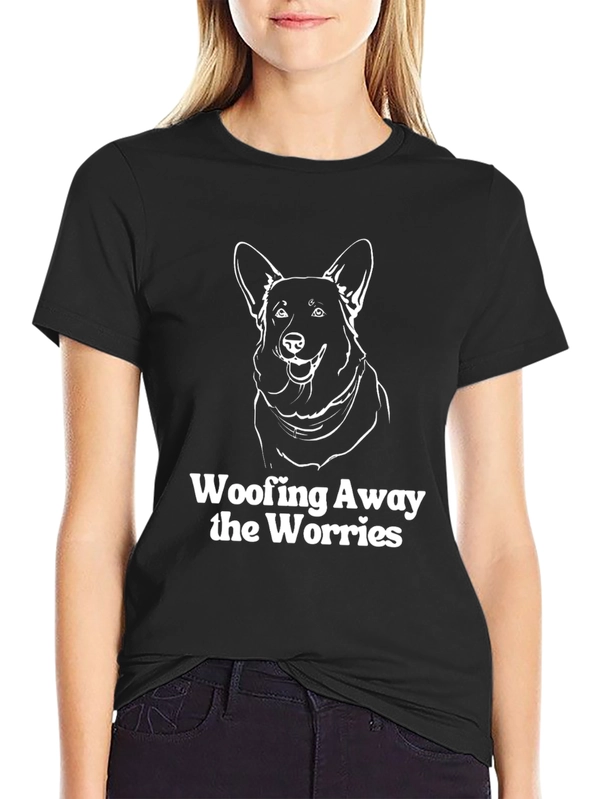 Woofing Away Worries Dog Graphic Tee