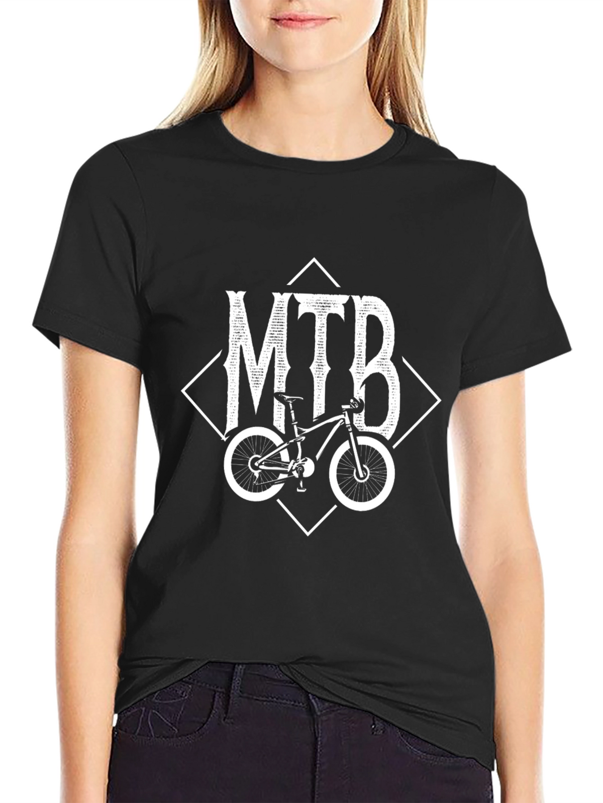 MTB Mountain Bike Graphic Tee - Black Cotton T-Shirt