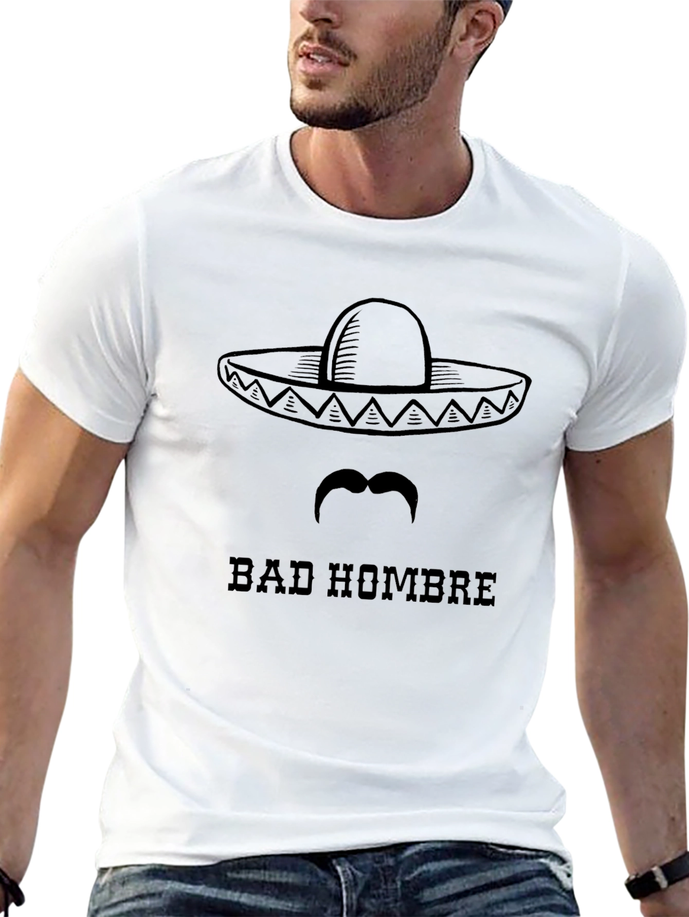 Bad Hombre Graphic Tee - Funny Sombrero Shirt