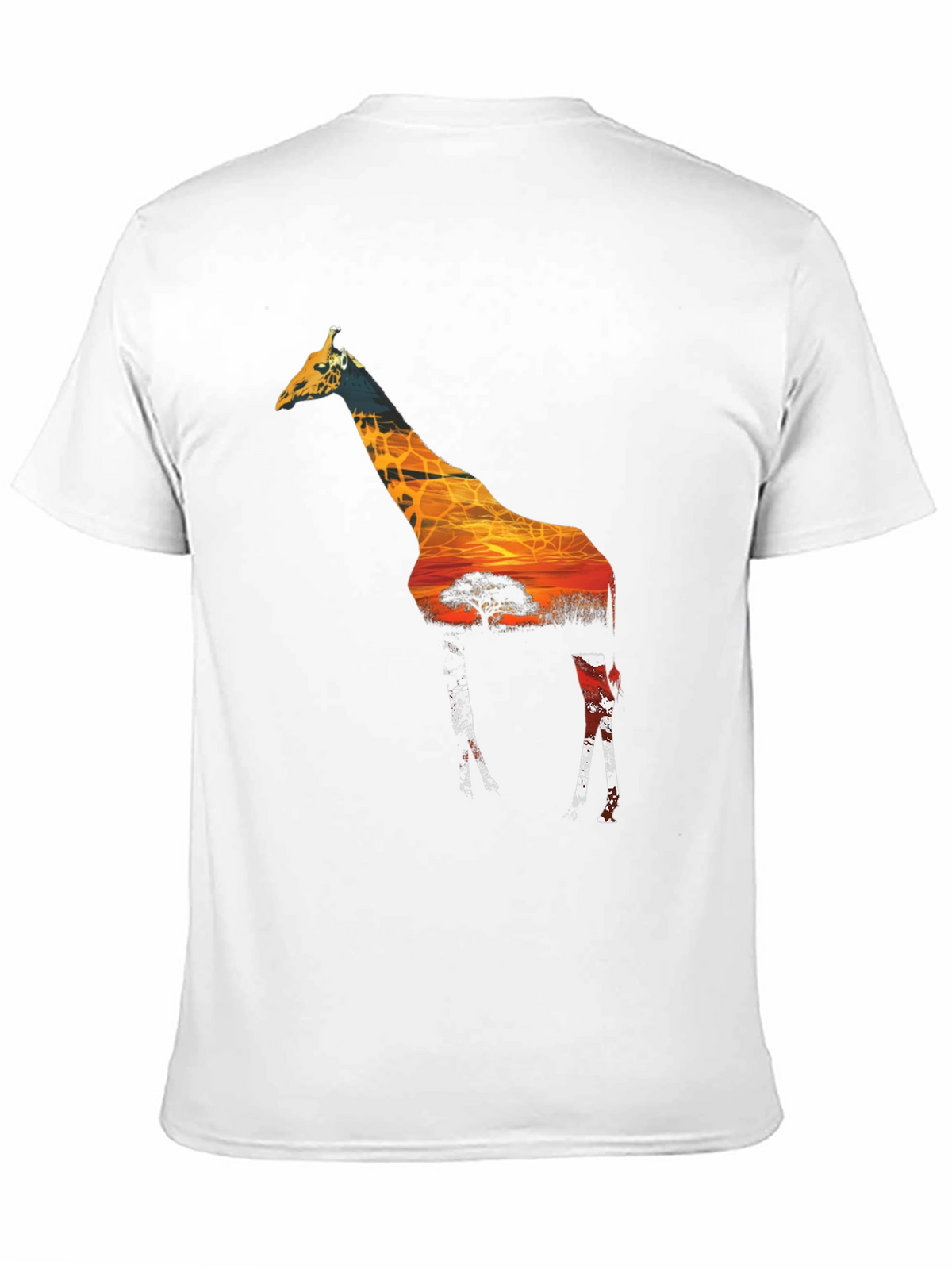 Giraffe Sunset Graphic T-Shirt - Mens Black Tee