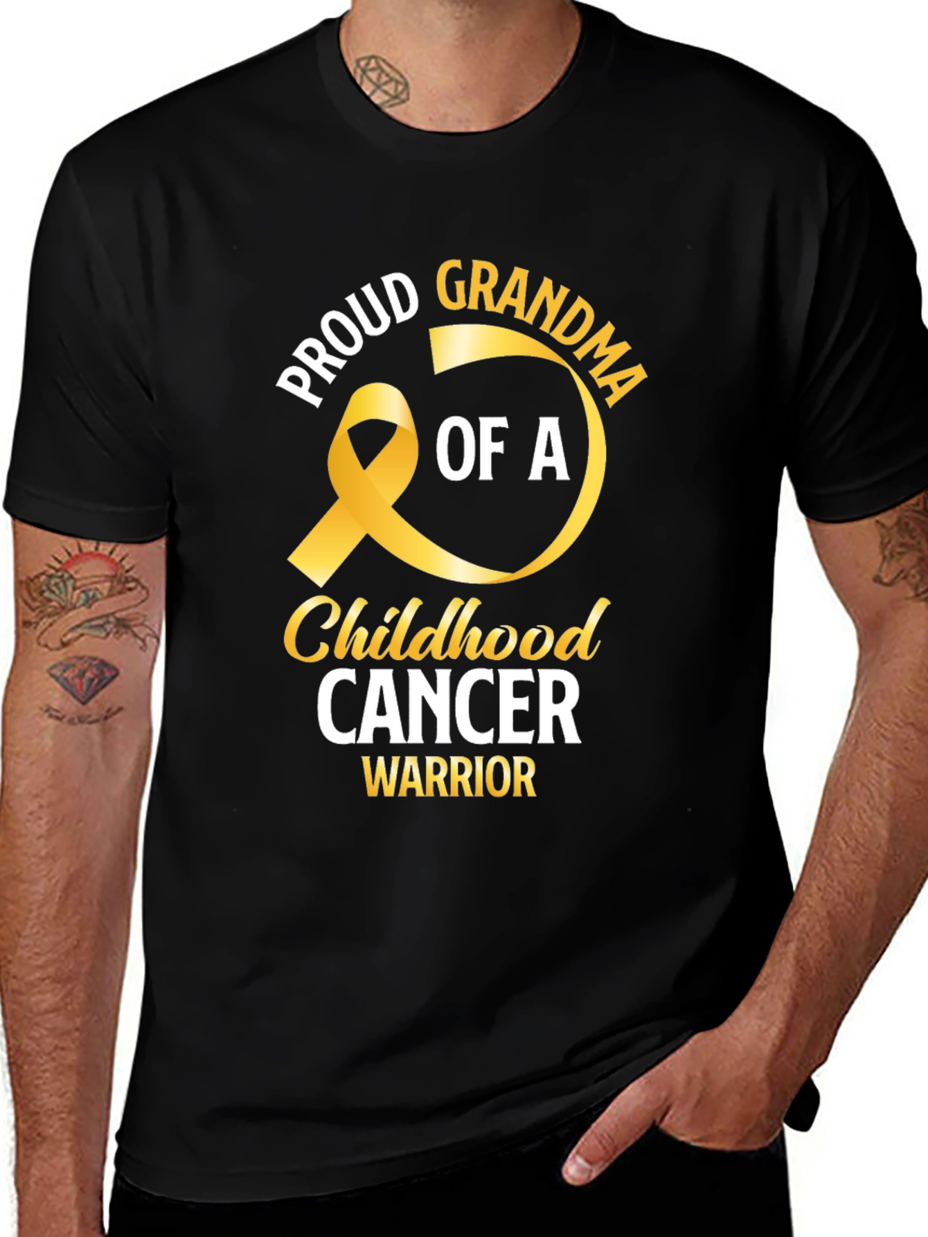Proud Grandma Childhood Cancer Awareness T-Shirt
