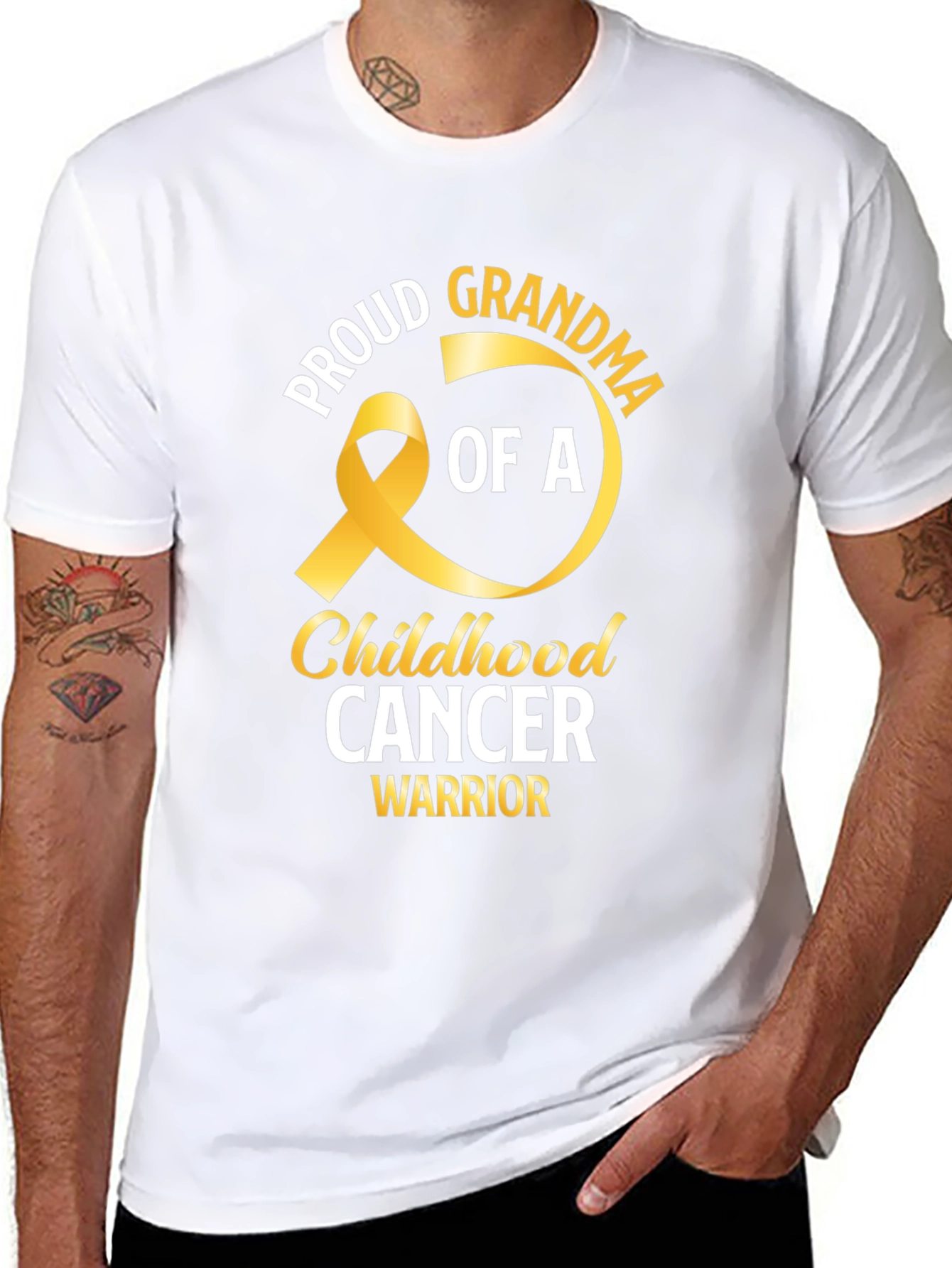 Proud Grandma Childhood Cancer Awareness T-Shirt