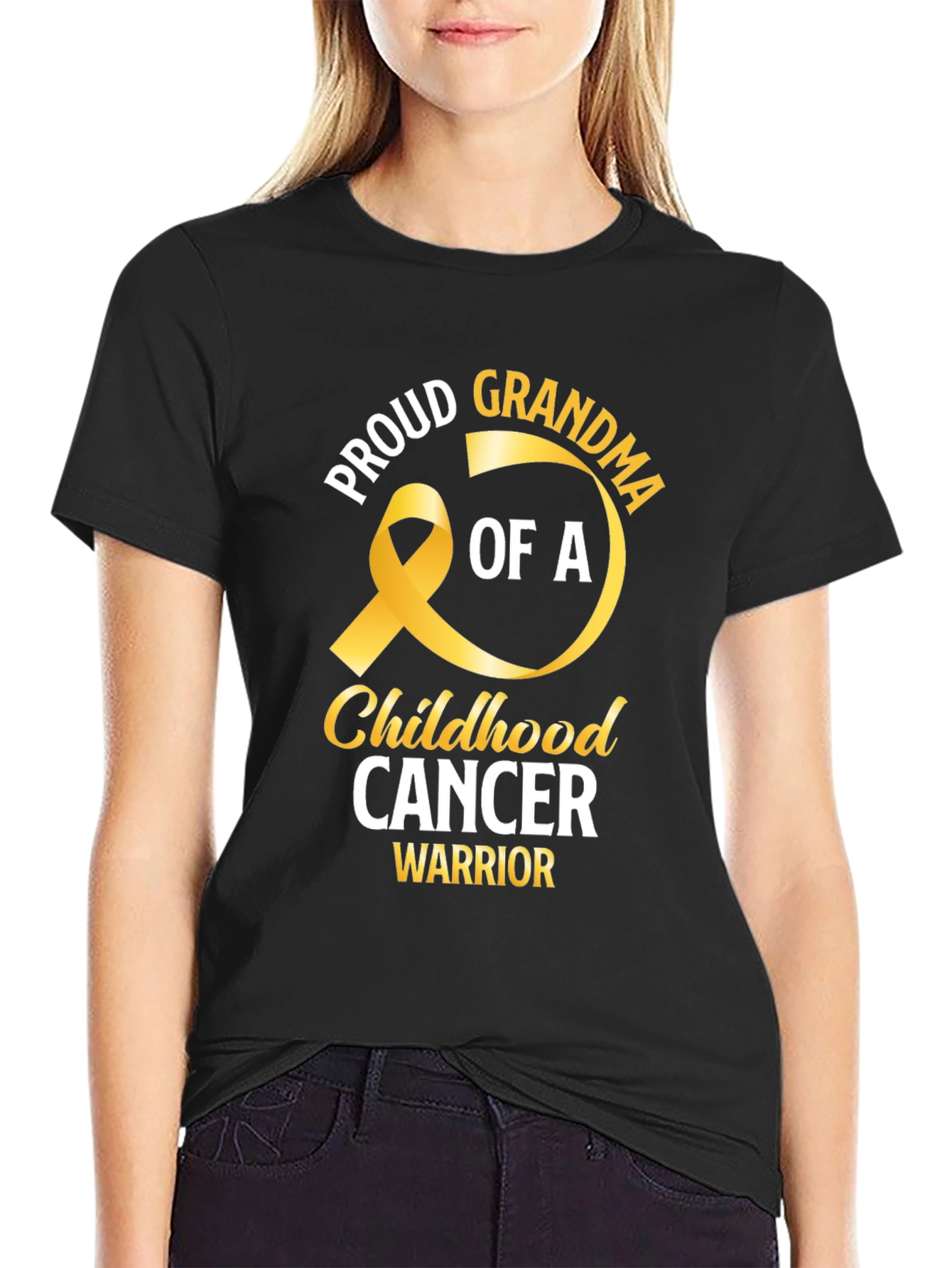 Proud Grandma Childhood Cancer Awareness T-Shirt