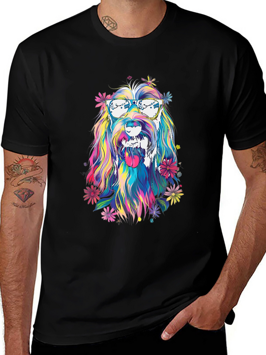 Cool Dog Art T-Shirt - Colorful Canine Design