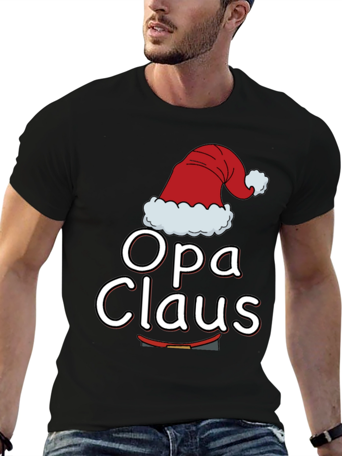 Opa Claus Christmas T-Shirt - Holiday Family Matching Tee