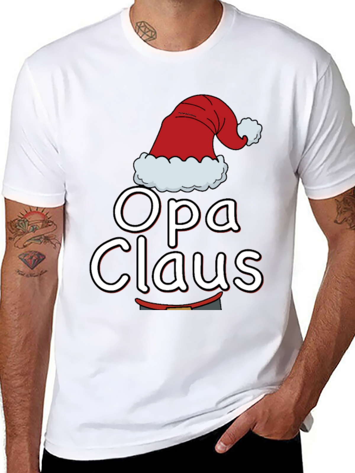 Opa Claus Christmas T-Shirt - Holiday Family Matching Tee