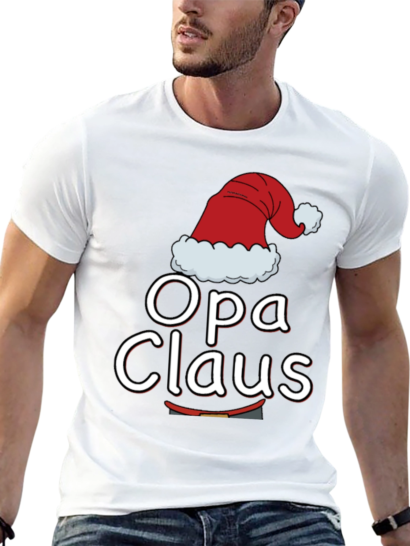 Opa Claus Christmas T-Shirt - Holiday Family Matching Tee