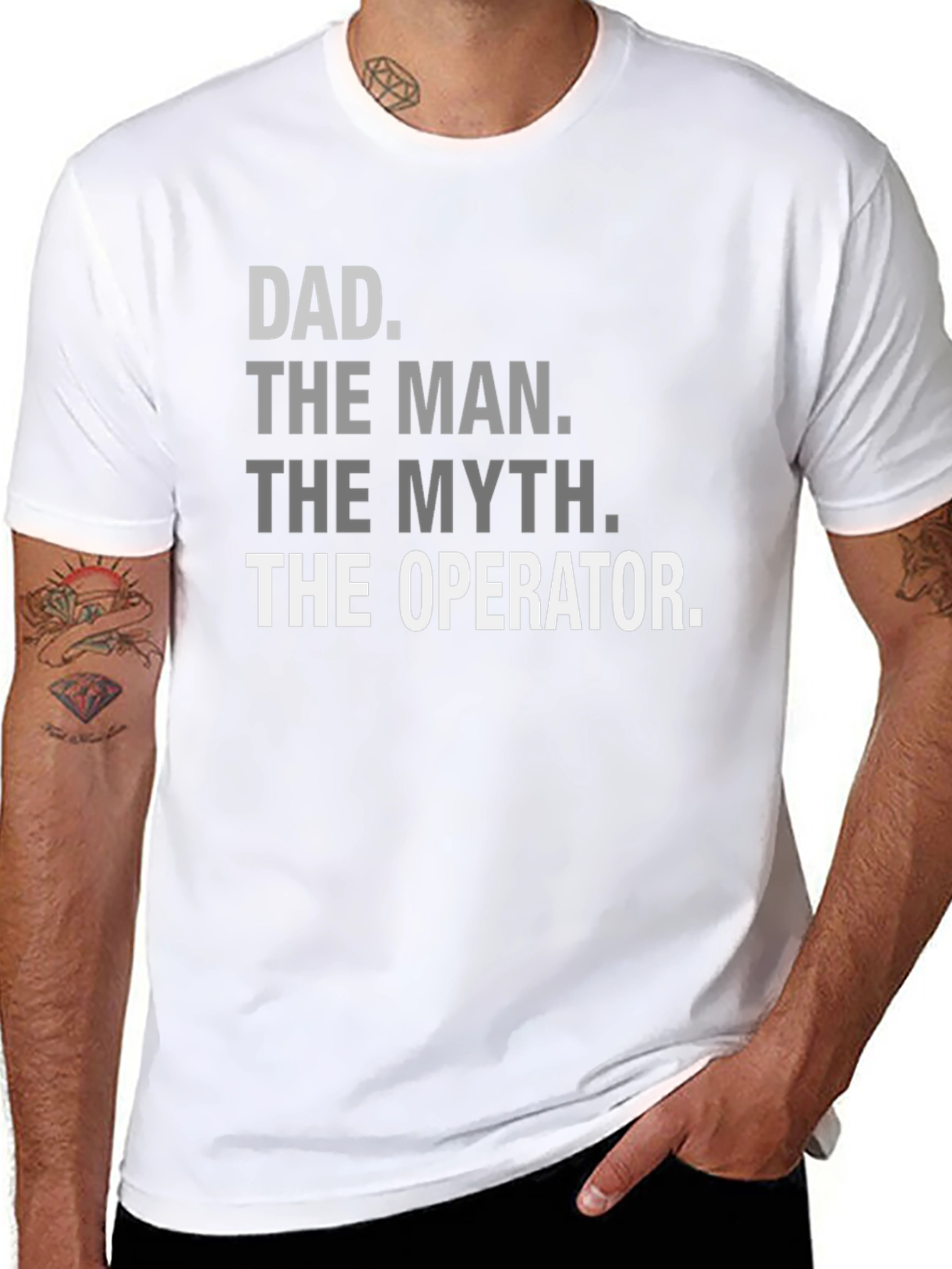 Dad The Man Myth Operator Black T-Shirt