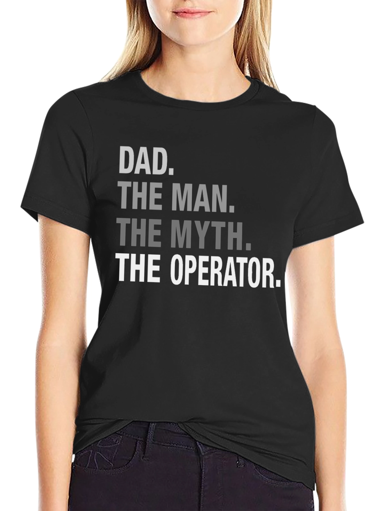 Dad The Man Myth Operator Black T-Shirt