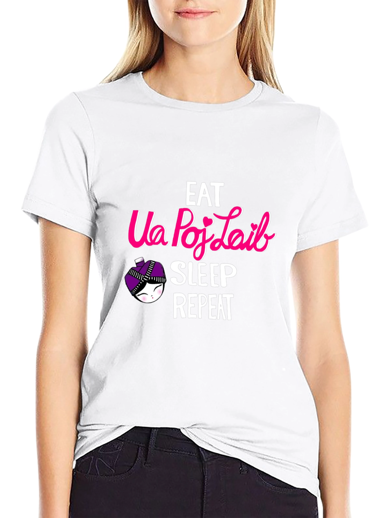 Eat Ua Poj Laib Sleep Repeat T-Shirt