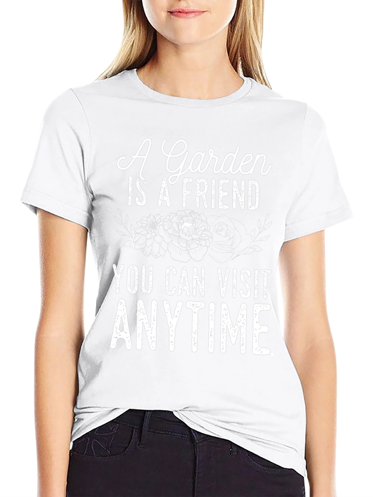 Garden Friend T-Shirt - Visit Anytime Black Tee