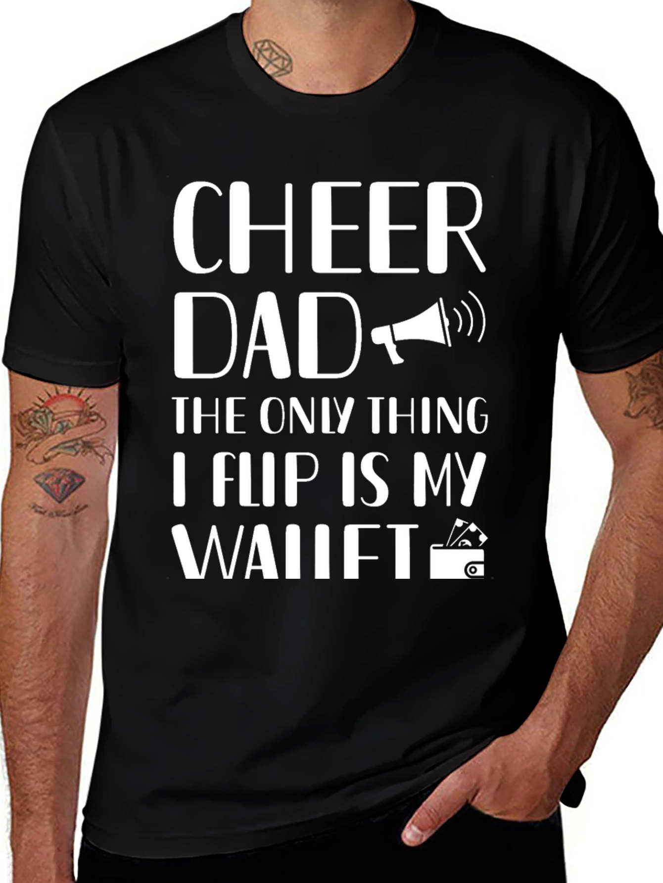 Cheer Dad Graphic T-Shirt - Funny Fathers Day Gift