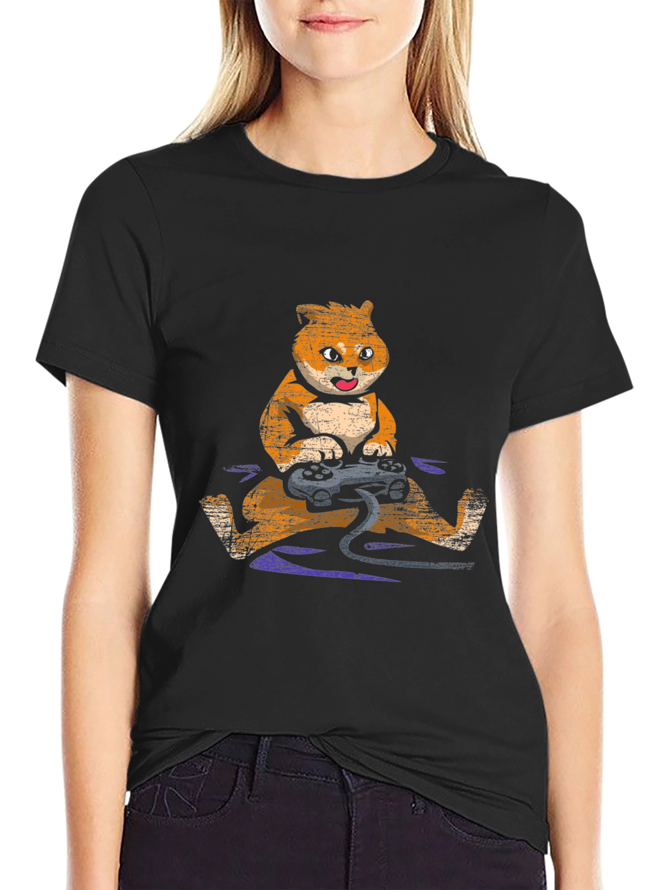 Gamer Fox Graphic T-Shirt