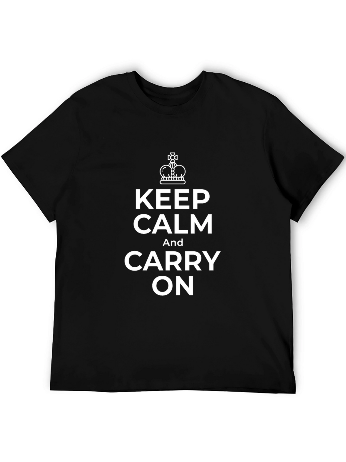 Keep Calm and Carry On Black T-Shirt