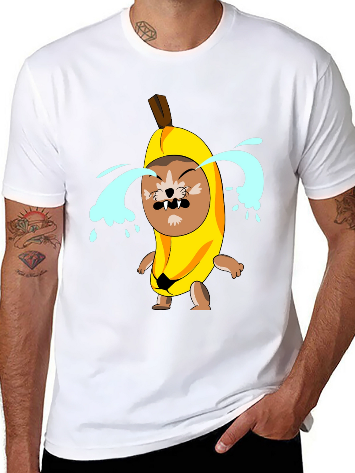 Crying Banana Dog Graphic T-Shirt