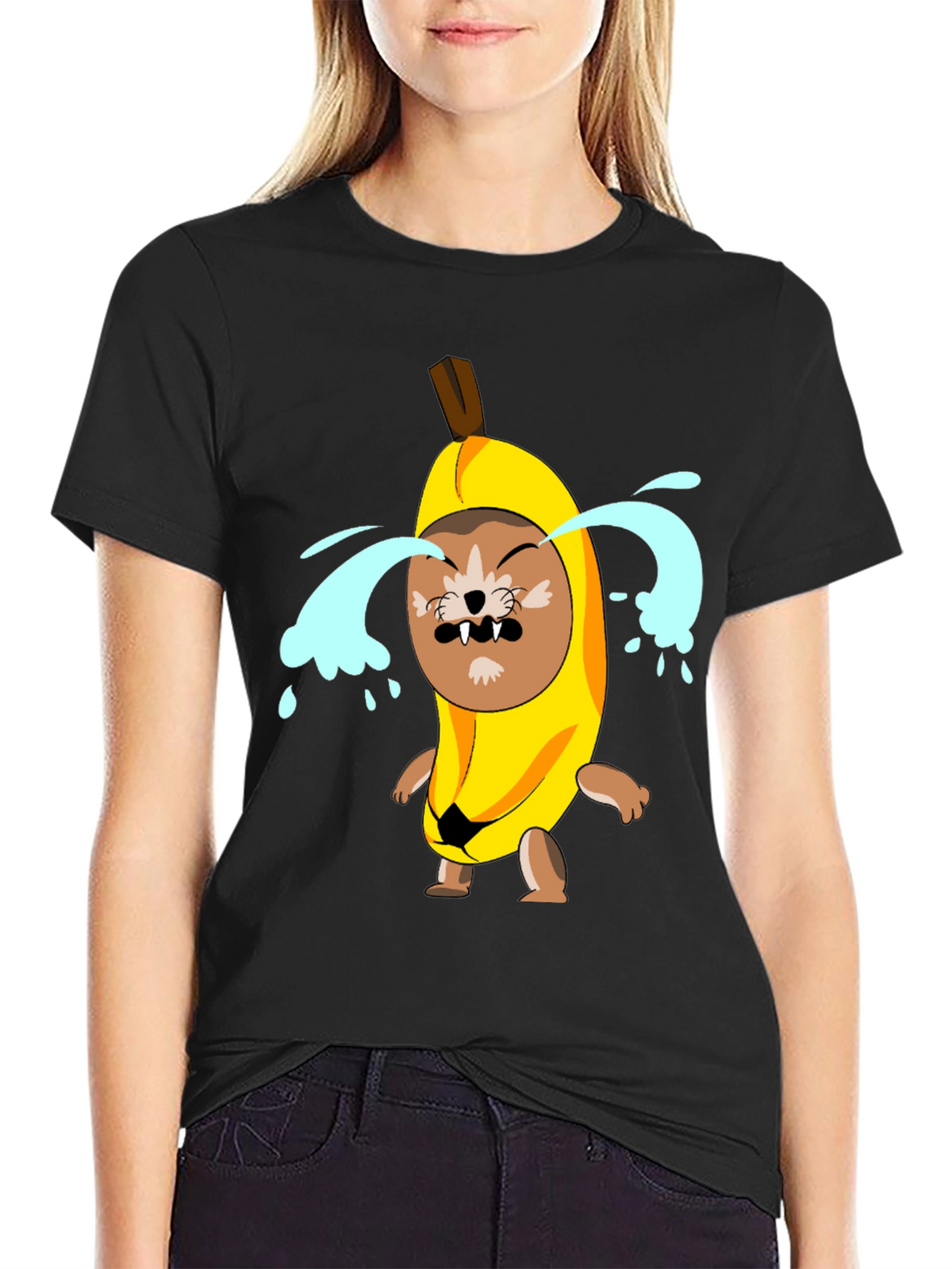 Crying Banana Dog Graphic T-Shirt
