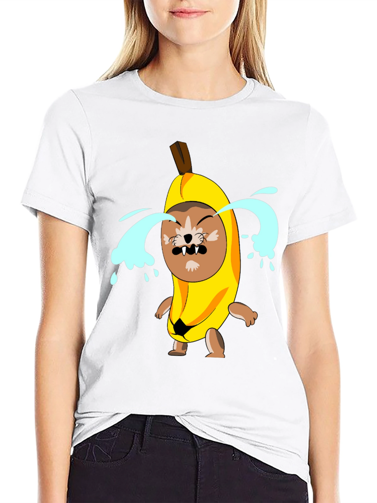 Crying Banana Dog Graphic T-Shirt